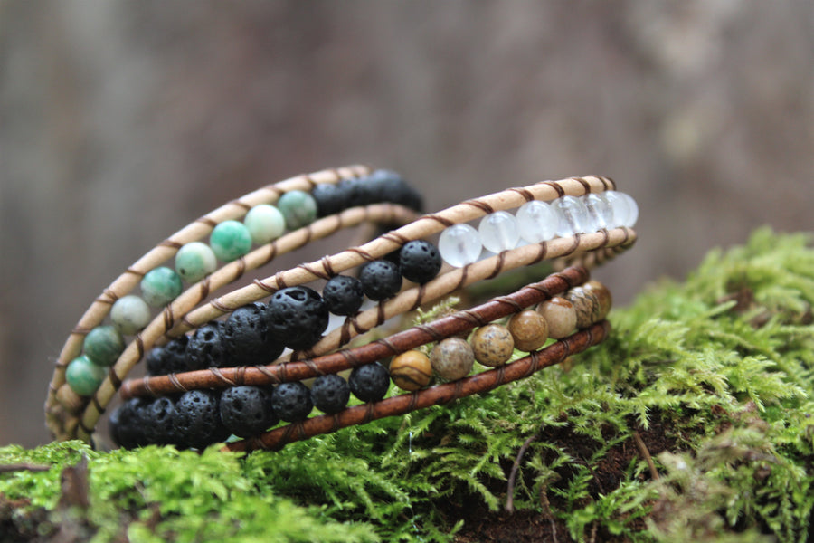 Snow Quartz - Oil Diffuser Bracelet - Woven Stone Co.