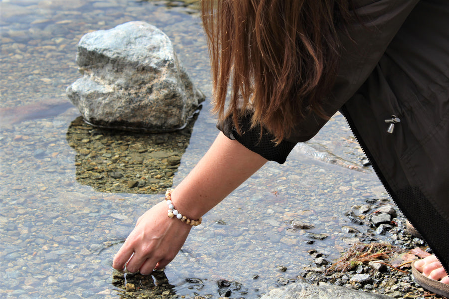 Howlite Acai Seed Stacker - Woven Stone Co.