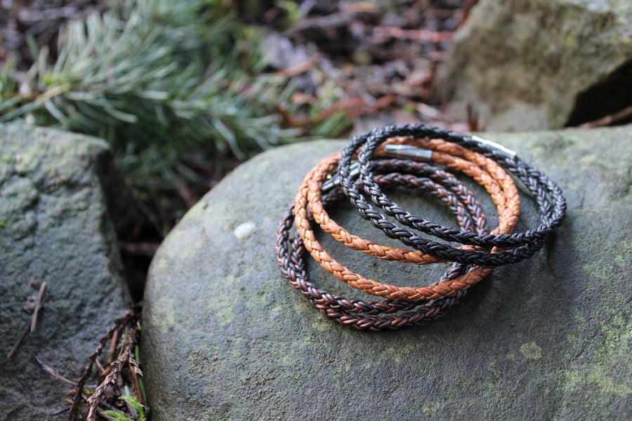 Double Braided Leather Bracelet