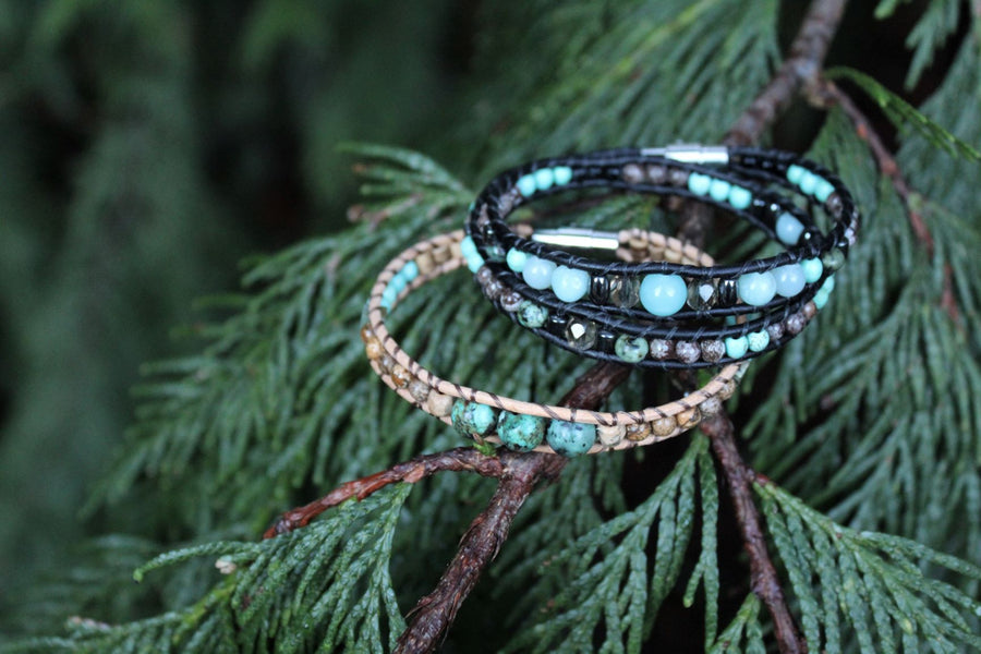 African Turquoise Collection - Double Wrap Bracelet