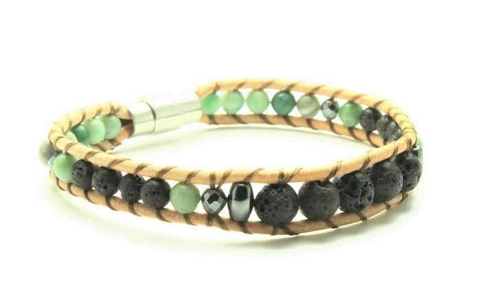 Jade - Oil Diffuser Bracelet - Woven Stone Co.