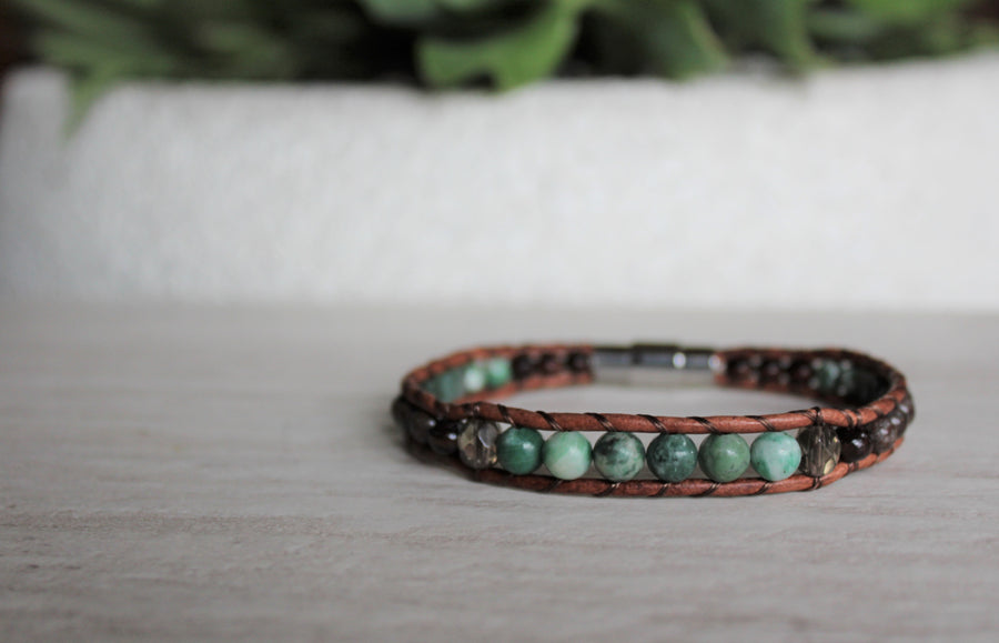 Woven Stone Bracelet Kit - Jade Single Wrap