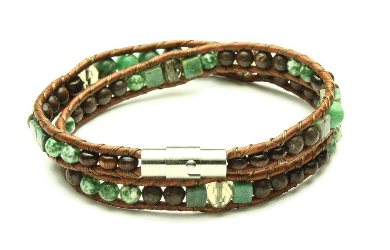 Jade Collection - Double Wrap Bracelet - Woven Stone Co.