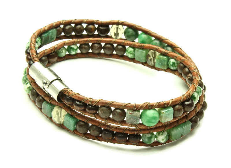 Jade Collection - Double Wrap Bracelet - Woven Stone Co.