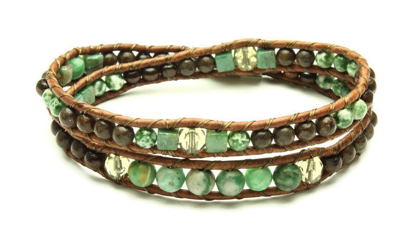 Jade Collection - Double Wrap Bracelet - Woven Stone Co.