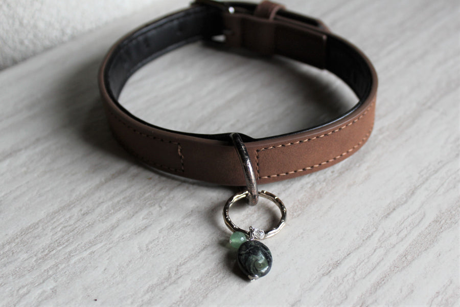 Pet Collar Charm - Kambaba Jasper, Aventurine, Quartz