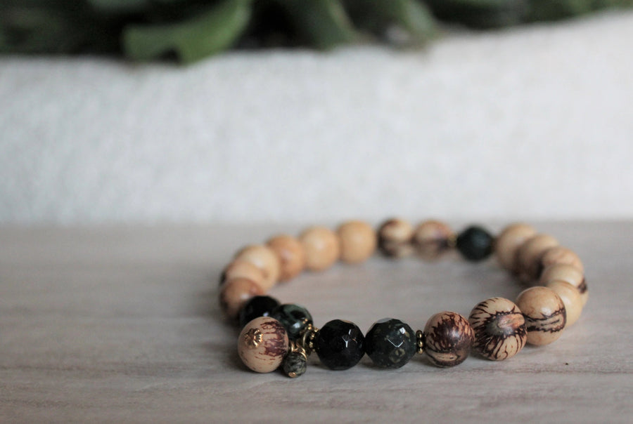 Kambaba Jasper Acai Seed Stacker - Woven Stone Co.