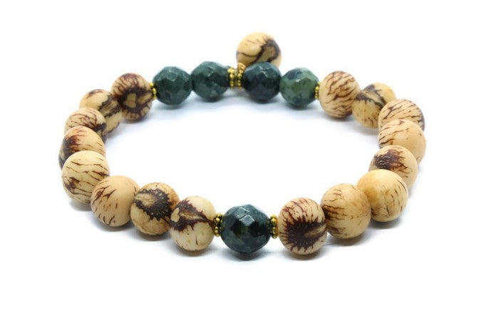 Kambaba Jasper Acai Seed Stacker - Woven Stone Co.