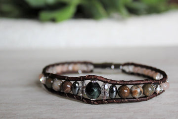 Kambaba Jasper  |  Opal - Crystal + Stone Bracelet - Woven Stone Co.