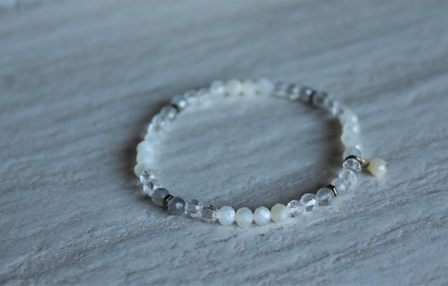 Labradorite + Moonstone Stacker Set