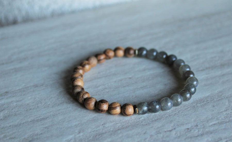 Labradorite + Moonstone Stacker Set
