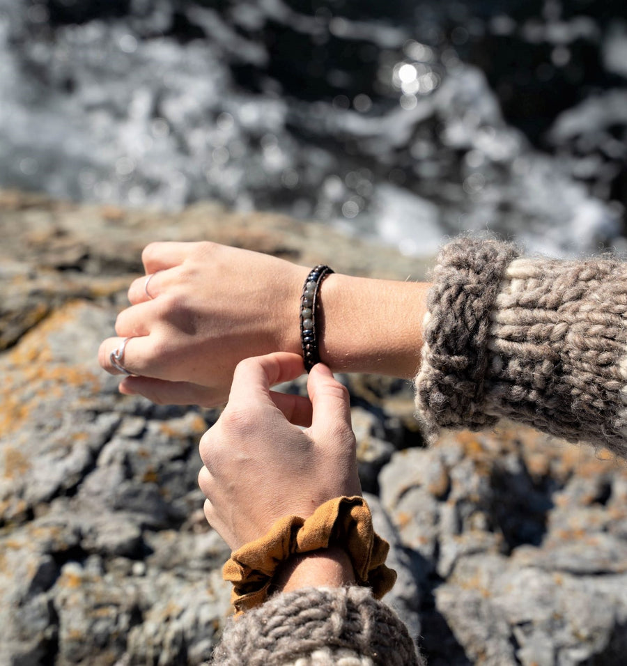 Labradorite Collection - Single Wrap Bracelet - Woven Stone Co.