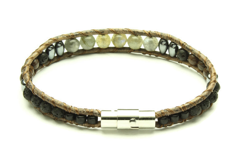 Labradorite Collection - Single Wrap Bracelet - Woven Stone Co.