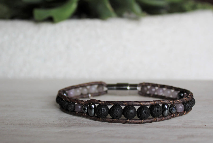 Lavender Quartz - Oil Diffuser Bracelet - Woven Stone Co.