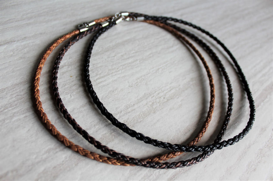 Mens Tan Leather Necklace