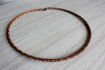 Mens Tan Leather Necklace