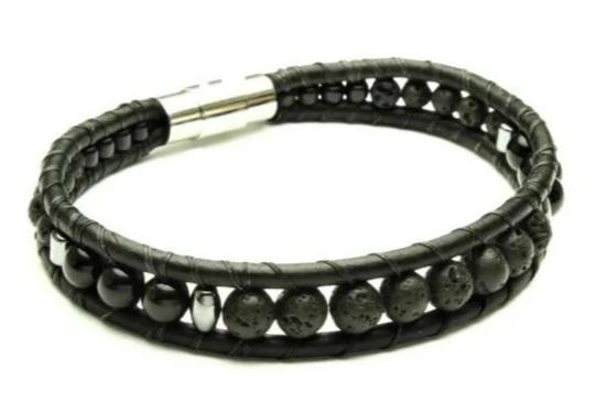 Mens Lava Rock Bracelet - Woven Stone Co.