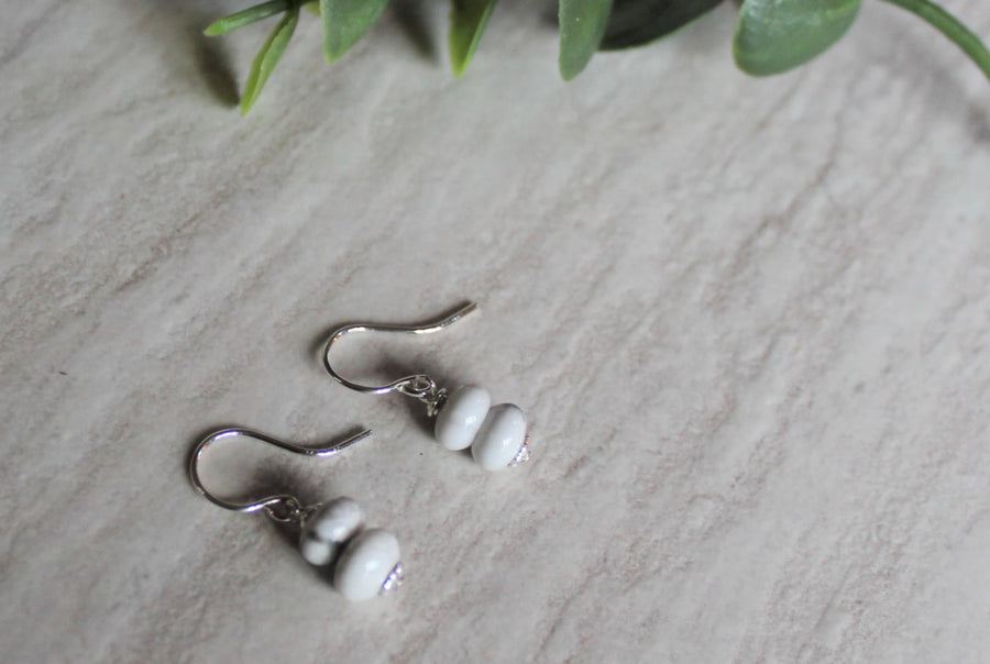 Howlite Earrings - Woven Stone Co.