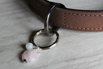 Pet Collar Charm - Rose Quartz, Moonstone, Clear Quartz