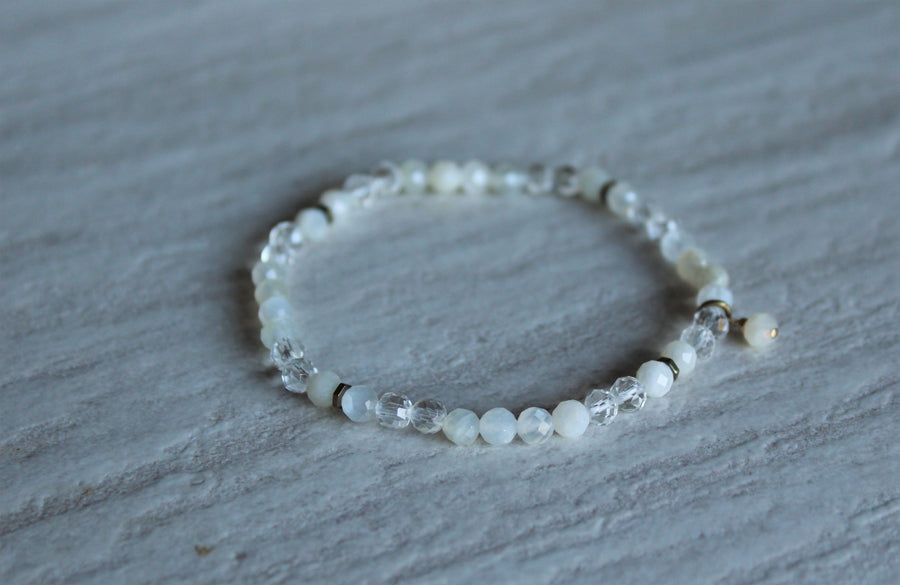 Rose Quartz + Moonstone Stacker Set