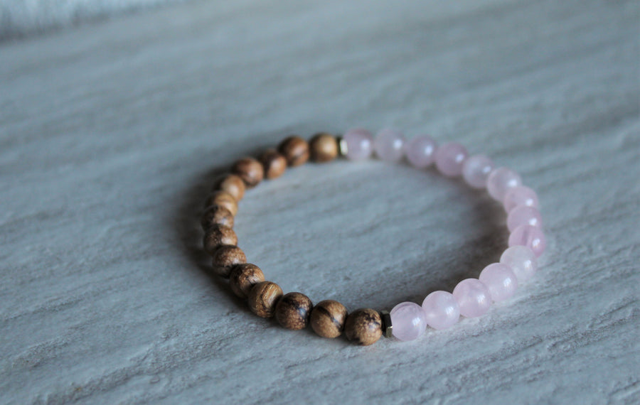 Rose Quartz + Moonstone Stacker Set