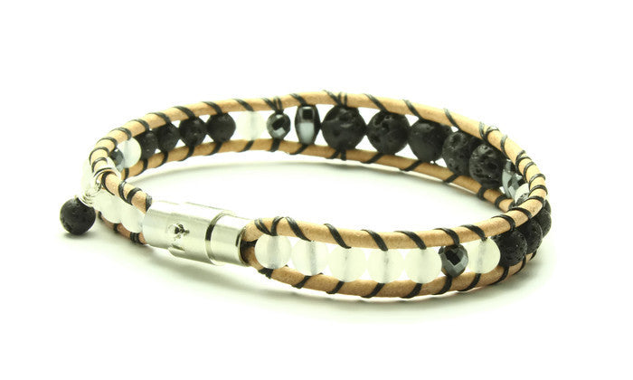 Snow Quartz - Oil Diffuser Bracelet - Woven Stone Co.