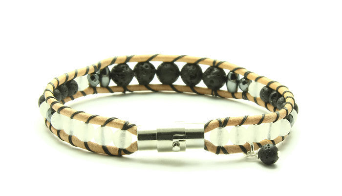 Snow Quartz - Oil Diffuser Bracelet - Woven Stone Co.