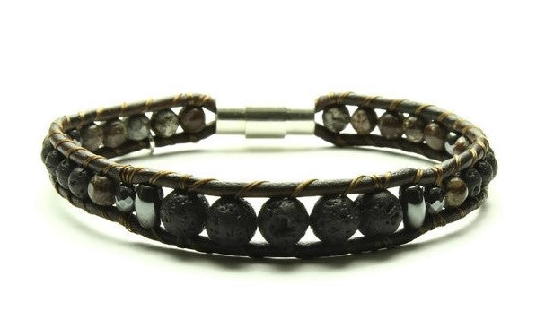 Snowflake Jasper - Oil Diffuser Bracelet - Woven Stone Co.