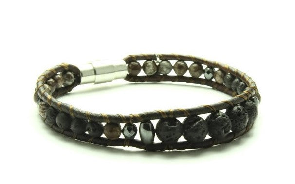 Snowflake Jasper - Oil Diffuser Bracelet - Woven Stone Co.