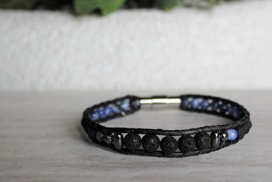 Sodalite - Oil Diffuser Bracelet - Woven Stone Co.