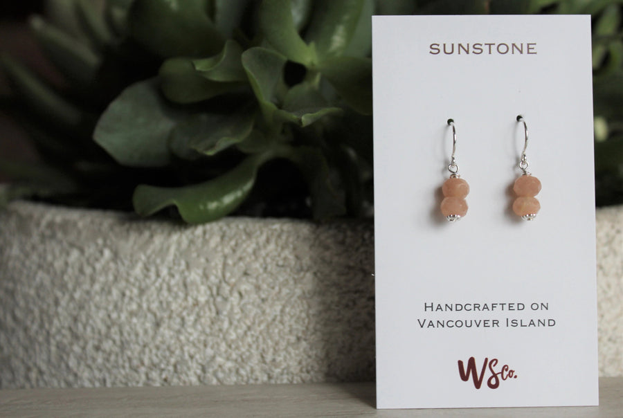 Sunstone Earrings - Woven Stone Co.