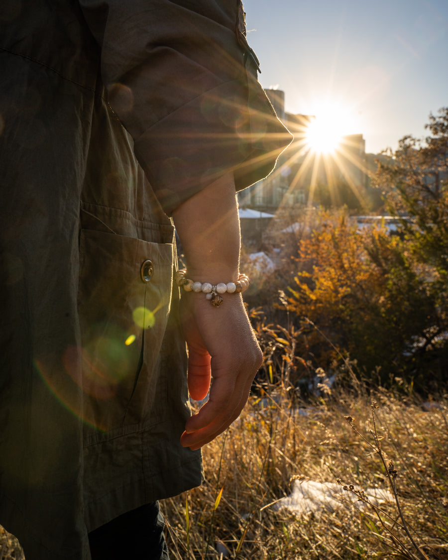 Howlite Acai Seed Stacker - Woven Stone Co.