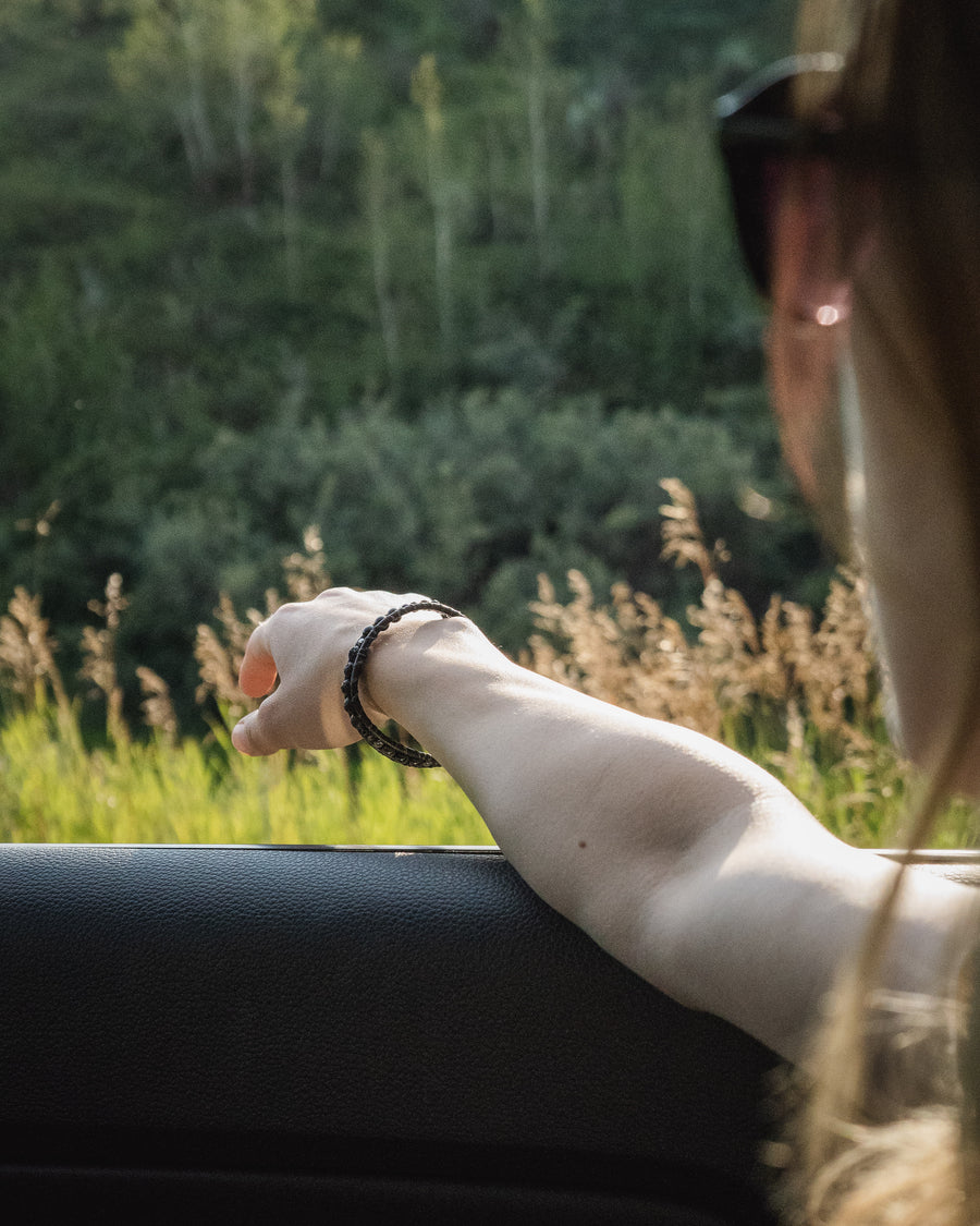 Snowflake Jasper - Oil Diffuser Bracelet - Woven Stone Co.