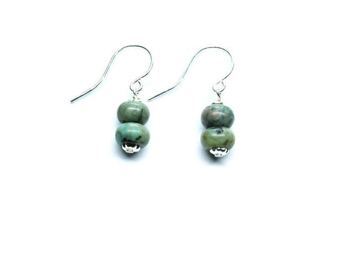 African Turquoise Earrings - Woven Stone Co.
