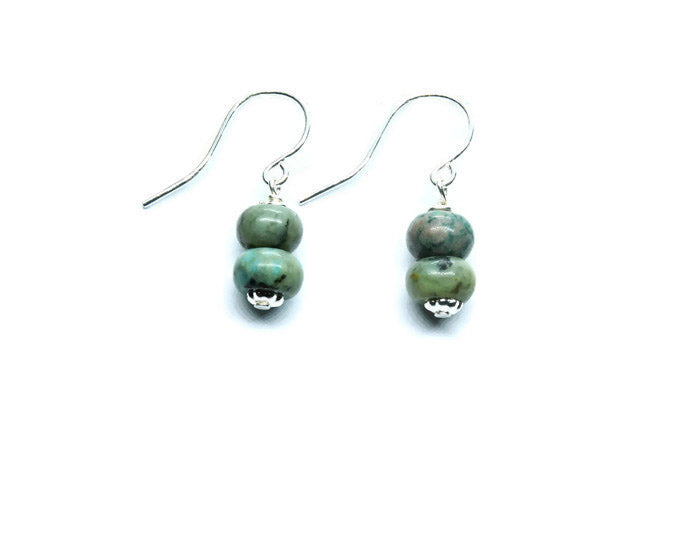 African Turquoise Earrings - Woven Stone Co.