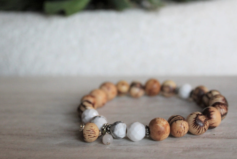 Howlite Acai Seed Stacker - Woven Stone Co.